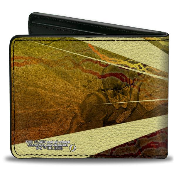 Buckle Down Bi-Fold Wallet - The Flash Rebirth Running Action Pose Rays Yellows Reds