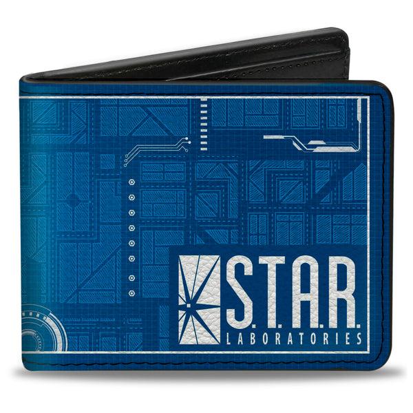 buckle down Bi-Fold Wallet - The Flash STAR LABORATORIES Circuitry Blues White