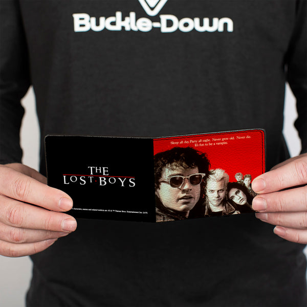 Buckle Down Bi-Fold Wallet - The Lost Boys Cast Pose Quote Red White + Logo Black White Red