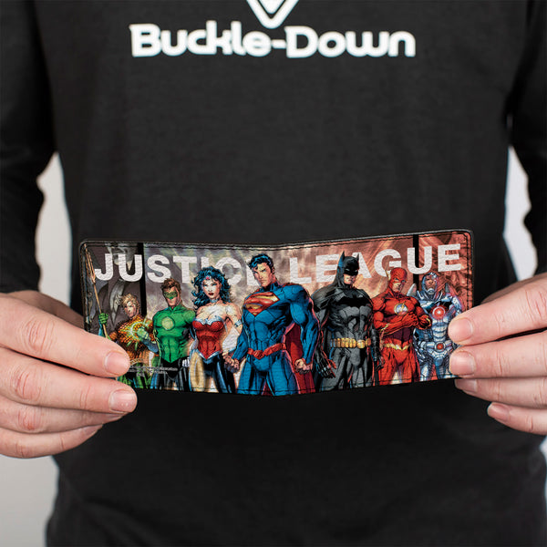Buckle Down Bi-Fold Wallet - THE NEW 52 JUSTICE LEAGUE Issue #1 7-Superhero Variant Cover Group Pose