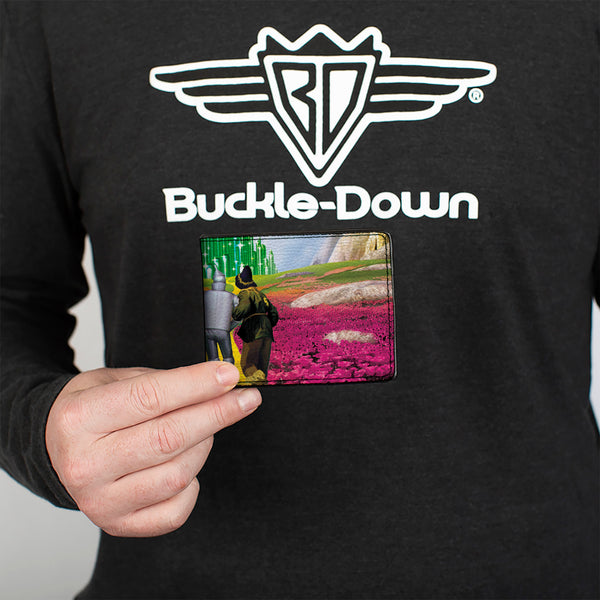 Buckle Down Bi-Fold Wallet - The Wizard Of Oz Yellow Brick Road Poppy Field And Emerald City Scene