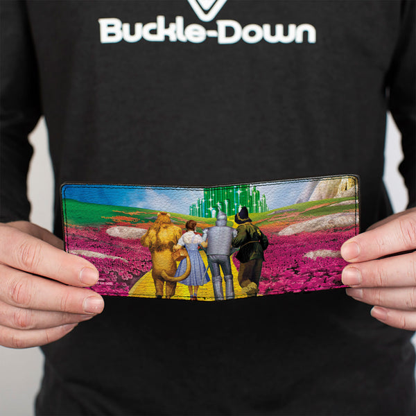 Buckle Down Bi-Fold Wallet - The Wizard Of Oz Yellow Brick Road Poppy Field And Emerald City Scene