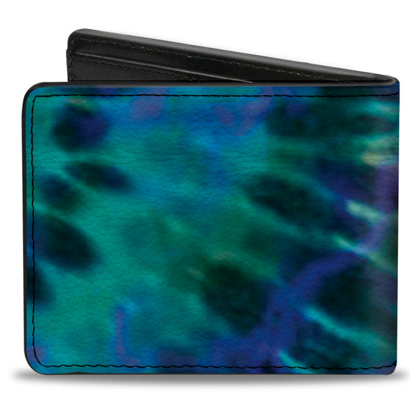 Buckle Down Bi-Fold Wallet - Tie Dye Green Blue Purple