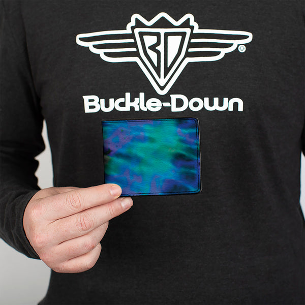 Buckle Down Bi-Fold Wallet - Tie Dye Green Blue Purple