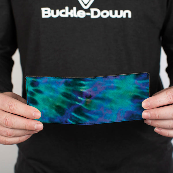 Buckle Down Bi-Fold Wallet - Tie Dye Green Blue Purple
