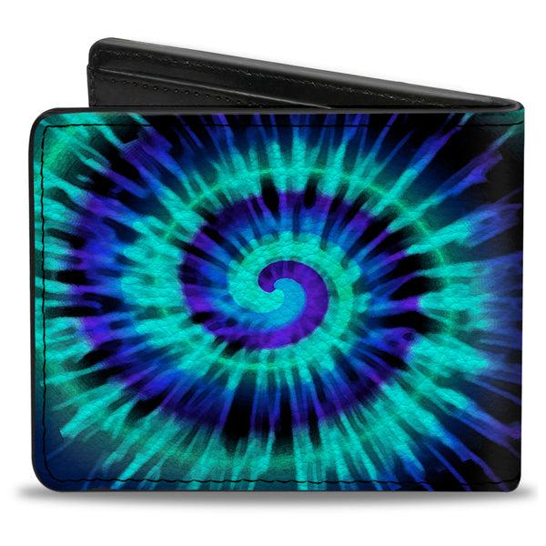 Buckle Down Bi-Fold Wallet - Tie Dye Spiral Blues Purples
