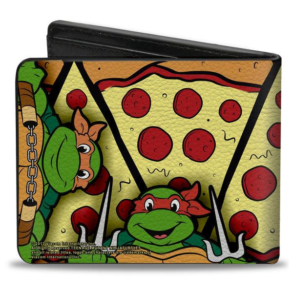 Buckle Down Bi-Fold Wallet - TMNT Classic Turtle Battle Poses Pizza