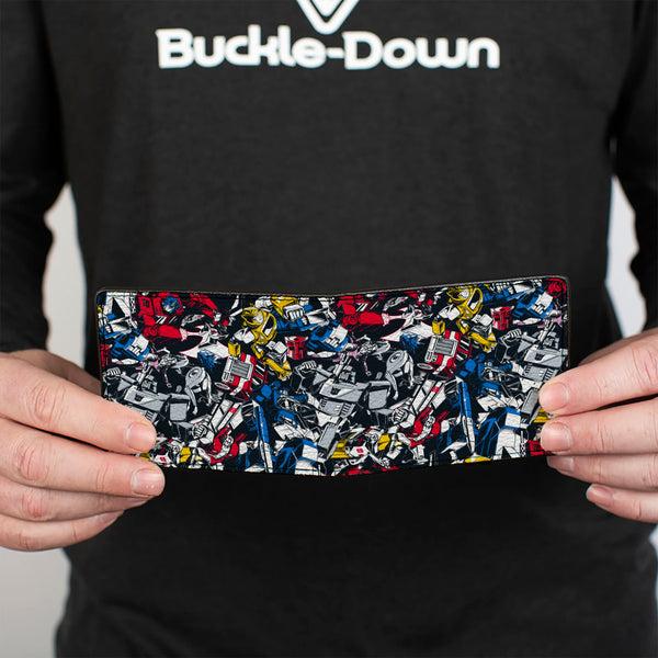 Buckle Down Bi-Fold Wallet - Transformers Autobot And Decepticon Robots And Alternate Modes Collage