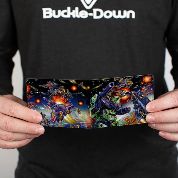 Buckle Down Bi-Fold Wallet - Transformers Constructicon Devastator Dinobots Battle Scene