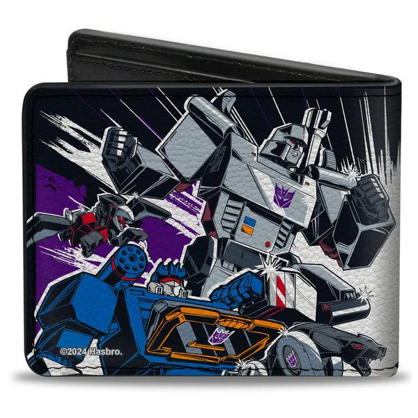 Buckle Down Bi-Fold Wallet - Transformers Decepticon And Autobots Battle Black/White