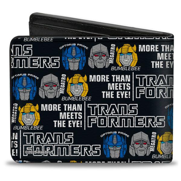 Buckle Down Bi-Fold Wallet - TRANSFORMERS MORE THAN MEETS THE EYE Character Trio Black/White