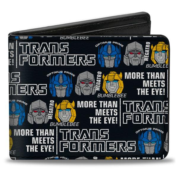 buckle down Bi-Fold Wallet - TRANSFORMERS MORE THAN MEETS THE EYE Character Trio Black/White