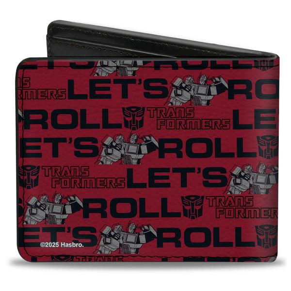 Buckle Down Bi-Fold Wallet - TRANSFORMERS Optimus Prime And Bumblebee LET'S ROLL Pose Red/Black