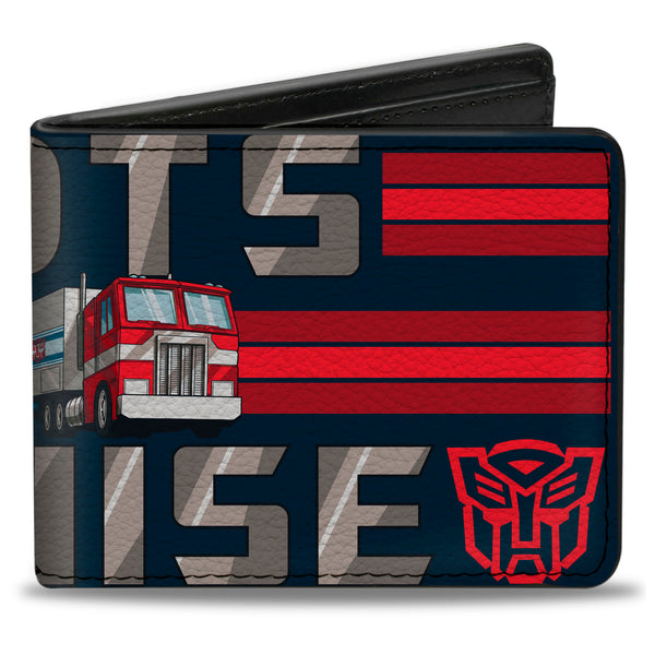 buckle down Bi-Fold Wallet - Transformers Optimus Prime ROBOTS IN DISGUISE Icons Blue/Reds