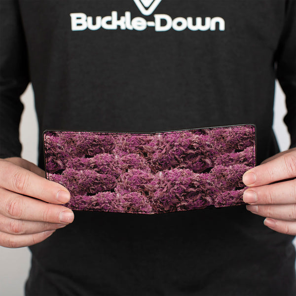Buckle Down Bi-Fold Wallet - Vivid Marijuana Nugs Stacked Purples