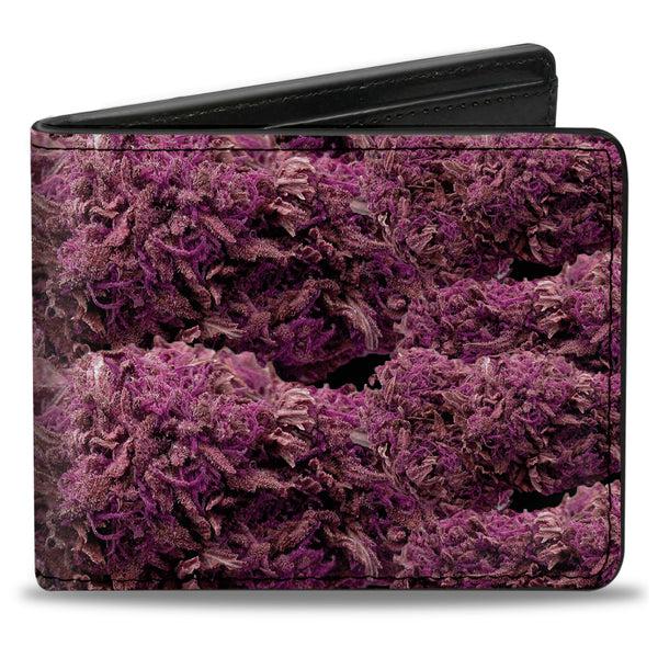 buckle down Bi-Fold Wallet - Vivid Marijuana Nugs Stacked Purples