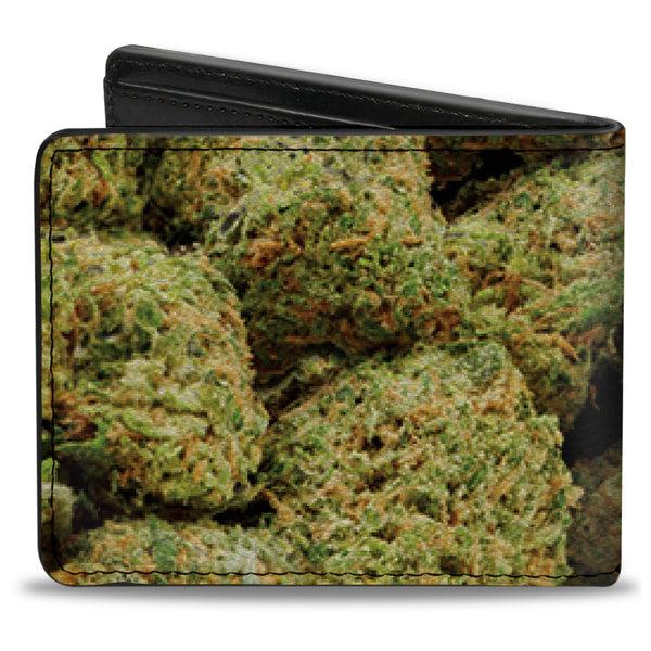 Buckle Down Bi-Fold Wallet - Vivid Marijuana Nugs2 Stacked