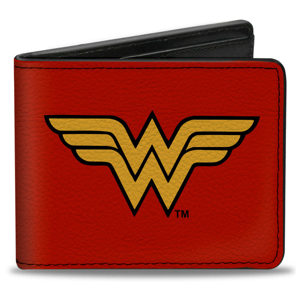 buckle down Bi-Fold Wallet - Wonder Woman Logo Red Black Gold