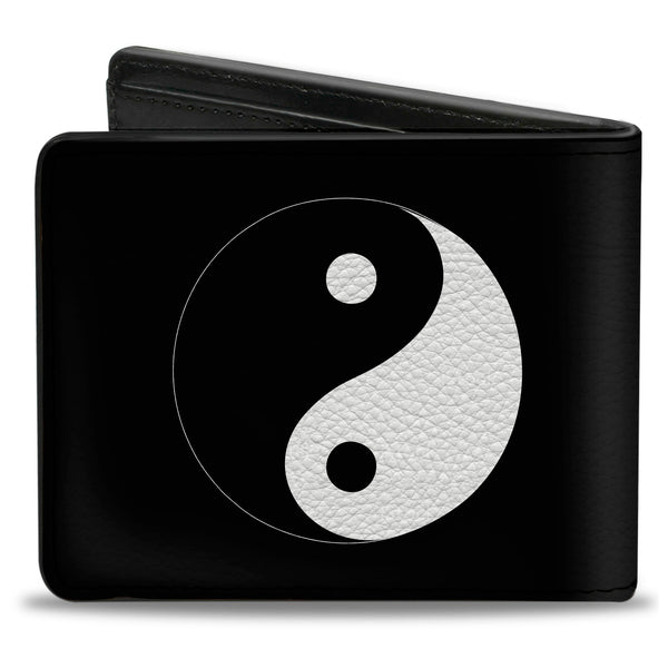 Buckle Down Bi-Fold Wallet - Yin Yang Symbol Black White