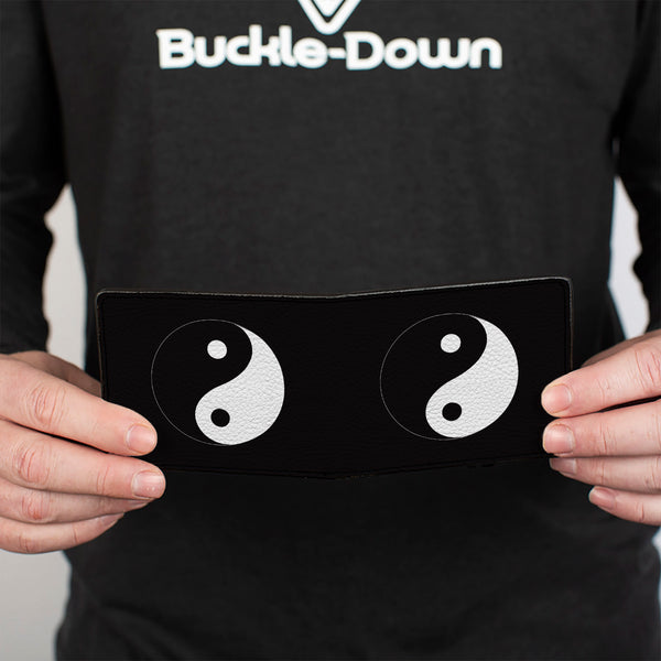 Buckle Down Bi-Fold Wallet - Yin Yang Symbol Black White
