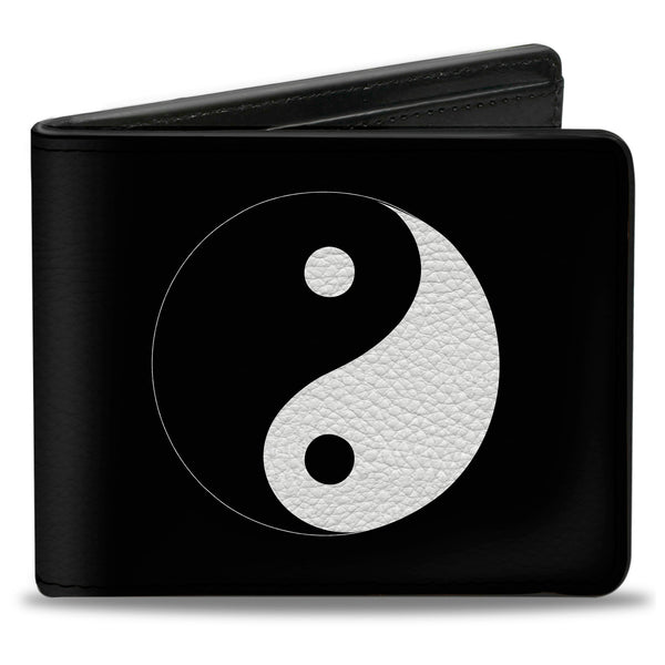 buckle down Bi-Fold Wallet - Yin Yang Symbol Black White