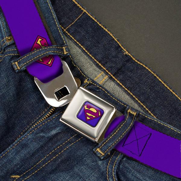 Buckle Down Bizzaro Logo Full Color Blue Seatbelt Belt - Bizzaro Logo W/Bizzaro Pose Webbing