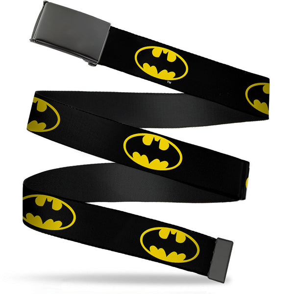 buckle down Black Buckle Web Belt - Batman Shield Black/Yellow Webbing