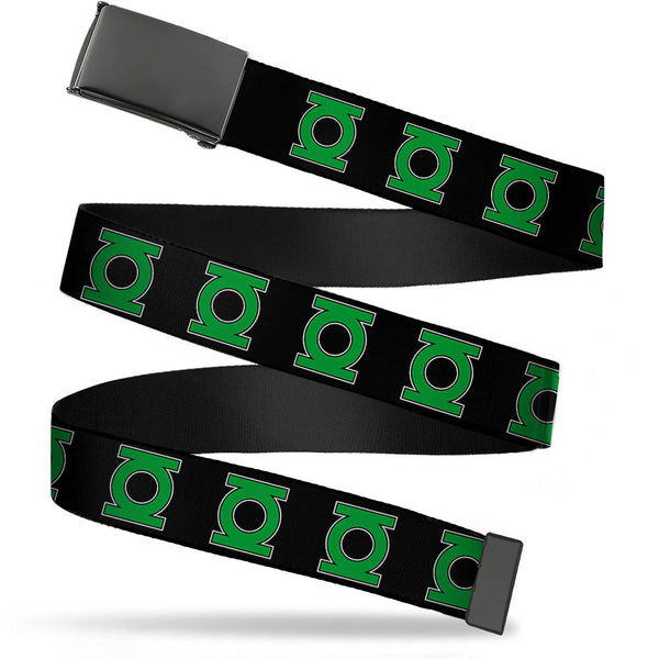 buckle down Black Buckle Web Belt - Green Lantern Logo Black/Green Webbing