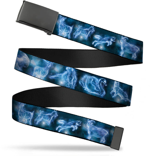 buckle down Black Buckle Web Belt - Harry Potter Animal Spirits Black/Blue Webbing