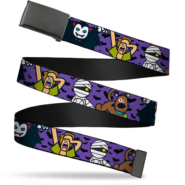 buckle down Black Buckle Web Belt - Mini Scooby Doo Halloween/Bats Purple/Black Webbing