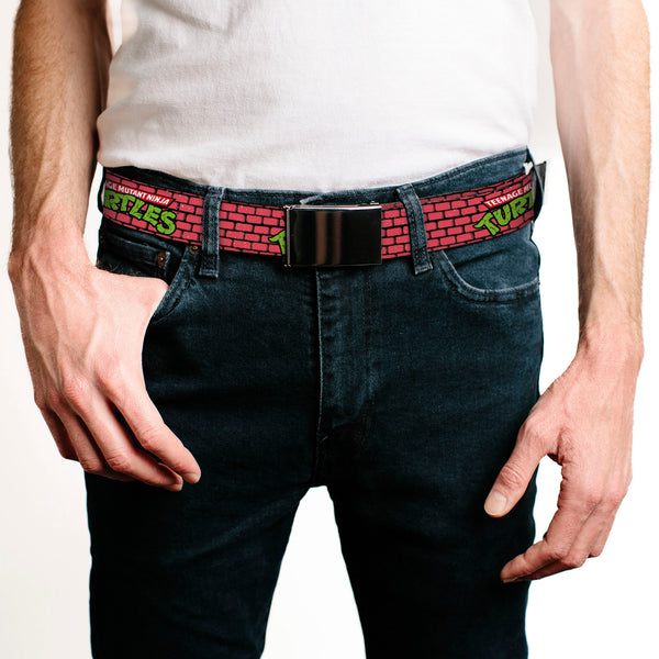 Buckle Down Black Buckle Web Belt - Rick And Morty Cell Faces Black Webbing