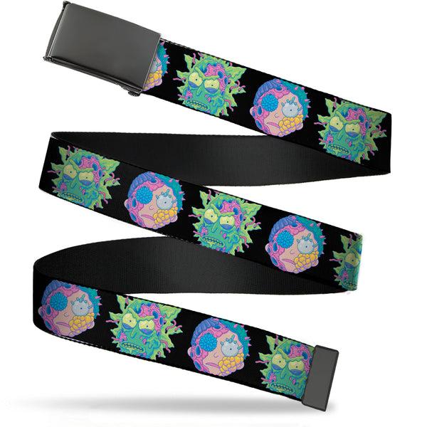 buckle down Black Buckle Web Belt - Rick and Morty Cell Faces Black Webbing