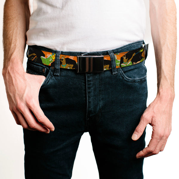 Buckle Down Black Buckle Web Belt - Scooby Doo Halloween/Snack Spells Webbing