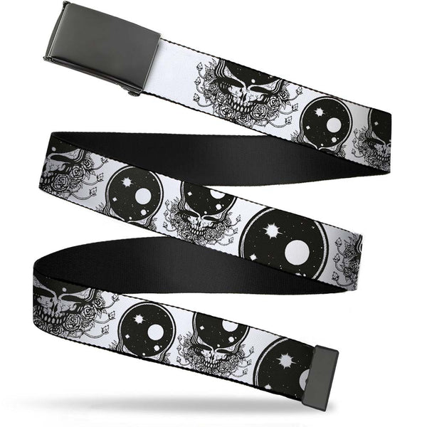 buckle down Black Buckle Web Belt - Space Your Face White/Black Webbing