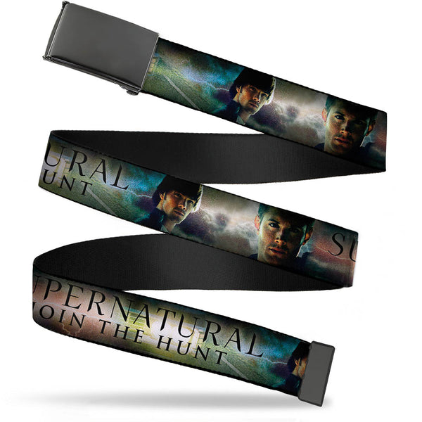 buckle down Black Buckle Web Belt - SUPERNATURAL-JOIN THE HUNT/Winchester Brothers Clouds Webbing