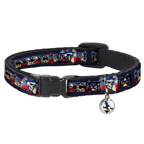 buckle down Breakaway Cat Collar with Bell - Grateful Dead Dave's Picks Skeleton Americana Bonus Art
