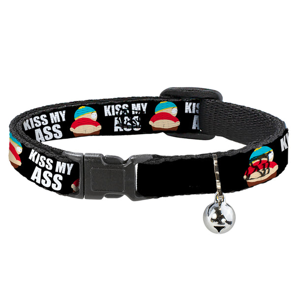 buckle down Breakaway Cat Collar with Bell - South Park Cartman Pants KISS MY ASS Pose Black/White