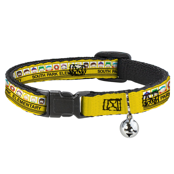 buckle down Breakaway Cat Collar with Bell - SOUTH PARK ELEMENTARY School Bus Characters Pose Yellow