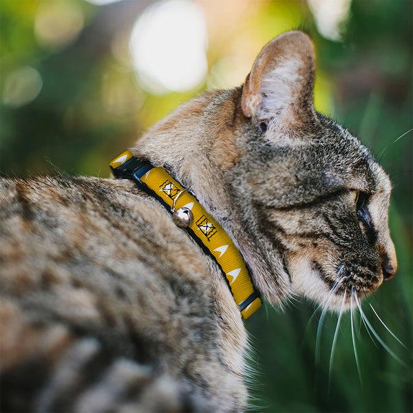 Buckle Down Breakaway Cat Collar With Bell - Star Trek Starfleet Insignia Golden Yellow/White