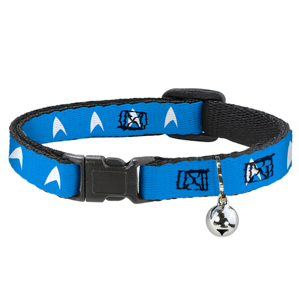 buckle down Breakaway Cat Collar with Bell - Star Trek Starfleet Insignia Blue/White