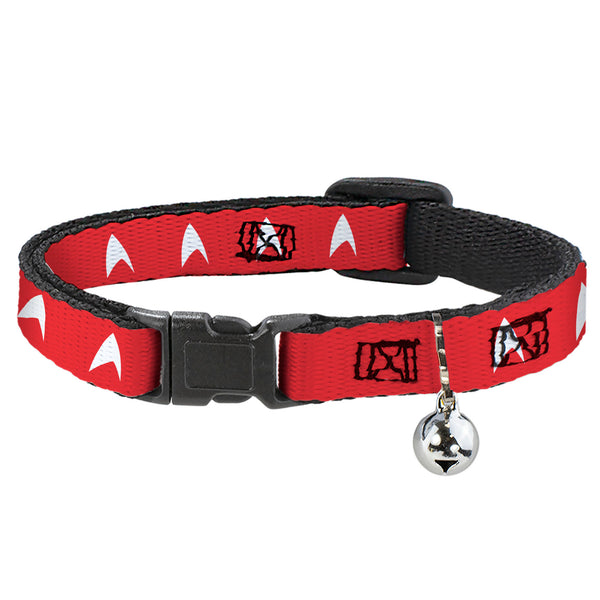 buckle down Breakaway Cat Collar with Bell - Star Trek Starfleet Insignia Red/White