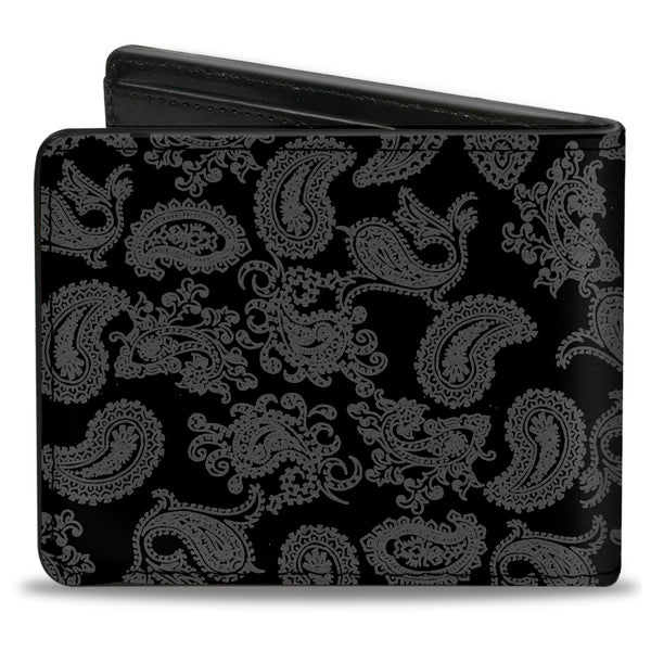 Buckle Down Bi-Fold Wallet - Bandana Black Gray