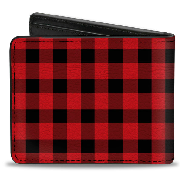 Buckle Down Bi-Fold Wallet - Buffalo Plaid Black Red