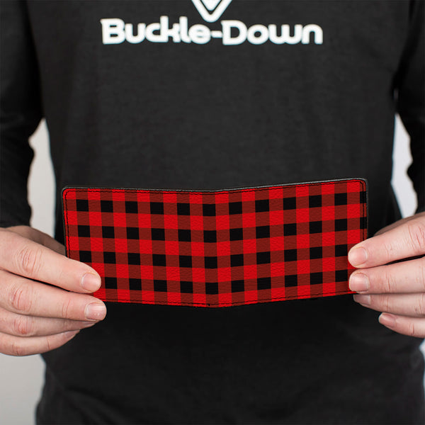Buckle Down Bi-Fold Wallet - Buffalo Plaid Black Red