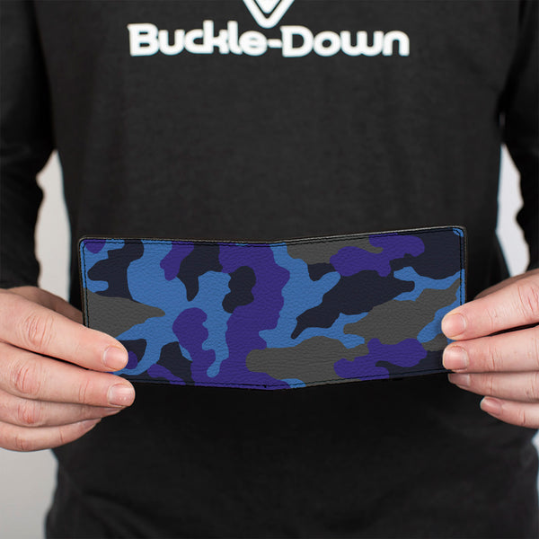Buckle Down Bi-Fold Wallet - Camo Blue