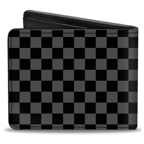 Buckle Down Bi-Fold Wallet - Checker Black Gray