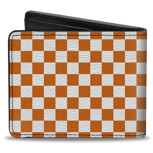 Buckle Down Bi-Fold Wallet - Checker White TN Orange
