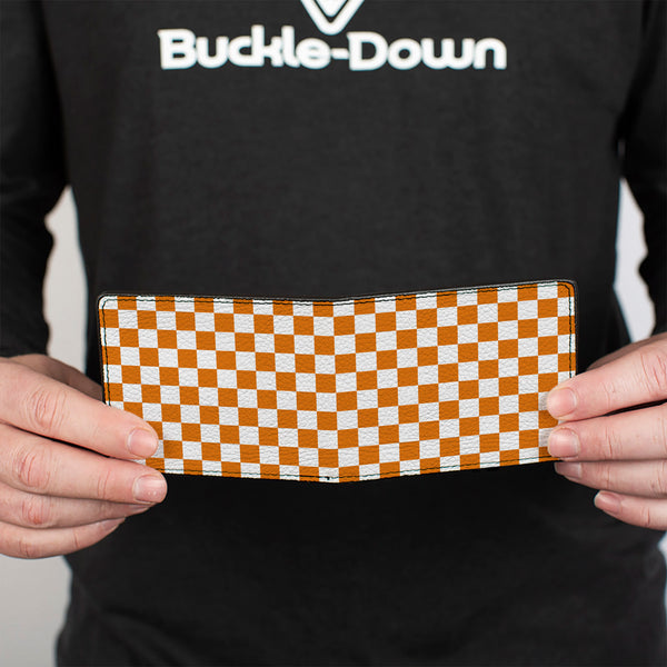 Buckle Down Bi-Fold Wallet - Checker White TN Orange