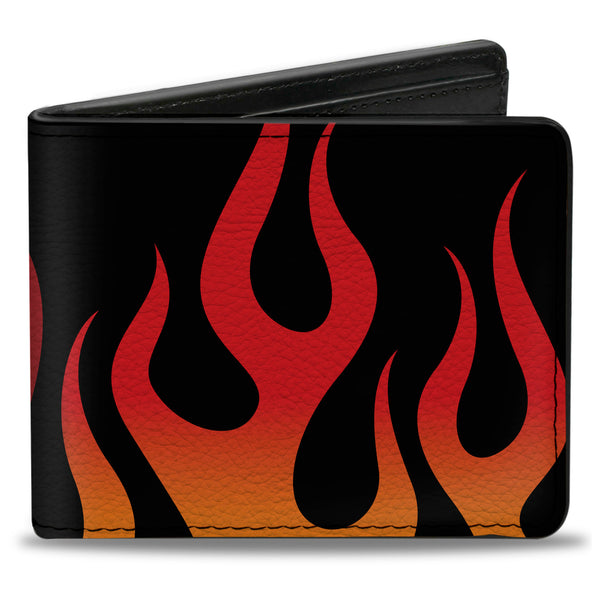 buckle down Bi-Fold Wallet - Flames Black Orange Red