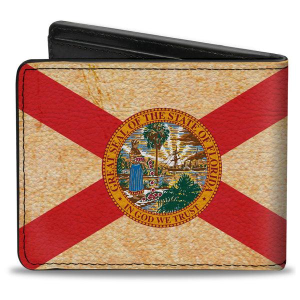 Buckle Down Bi-Fold Wallet - Florida Flags Black
